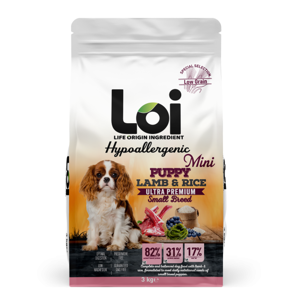 Loi Ultra Premium  Kuzu Etli ve Pirinçli Yavru Mini Irk Köpek Maması